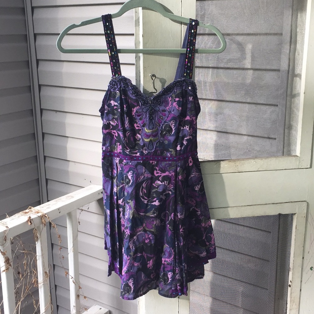 Floral Embellished Free People Mini Dress